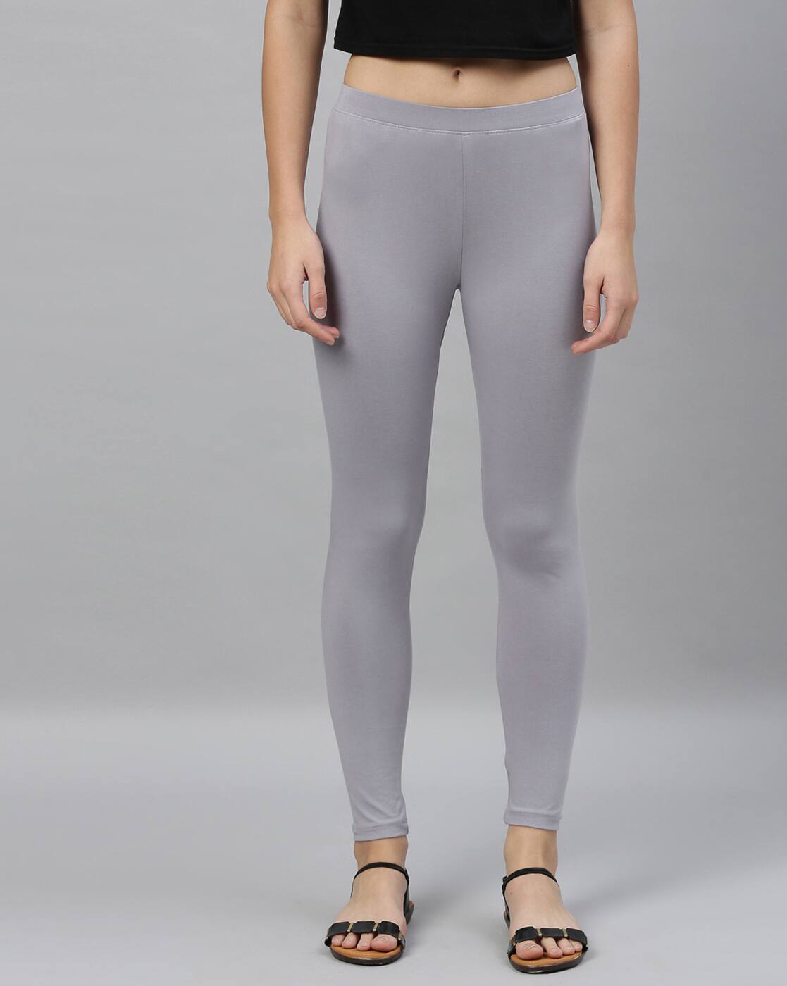 Buy Grey Leggings for Women by Kryptic 
