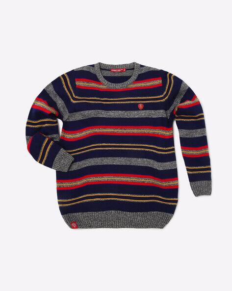 Striped Round-Neck Pullover