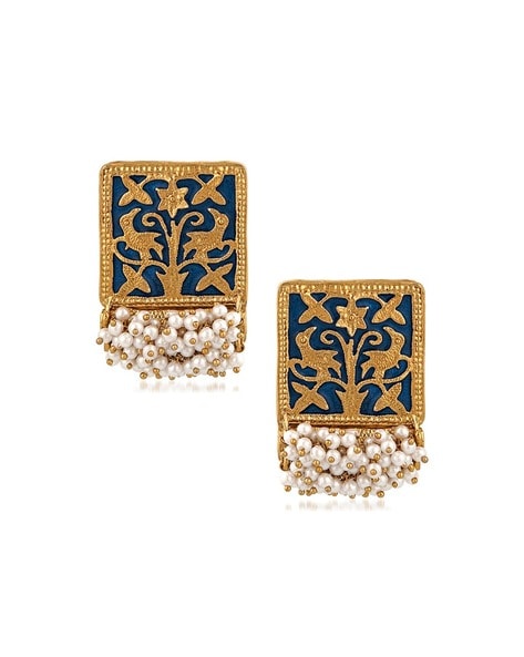 Meenakari clearance gold earrings