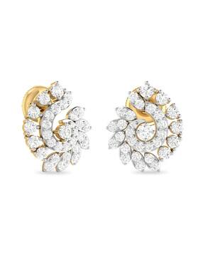pc jeweller The Ifede Yellow Gold Diamond Stud Earrings-picture-30