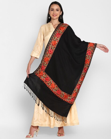 Floral Embroidered Regular Stole Price in India