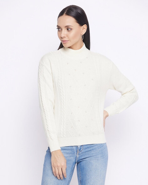 Buy White Sweaters Cardigans for Women by OCTAVE Online Ajio