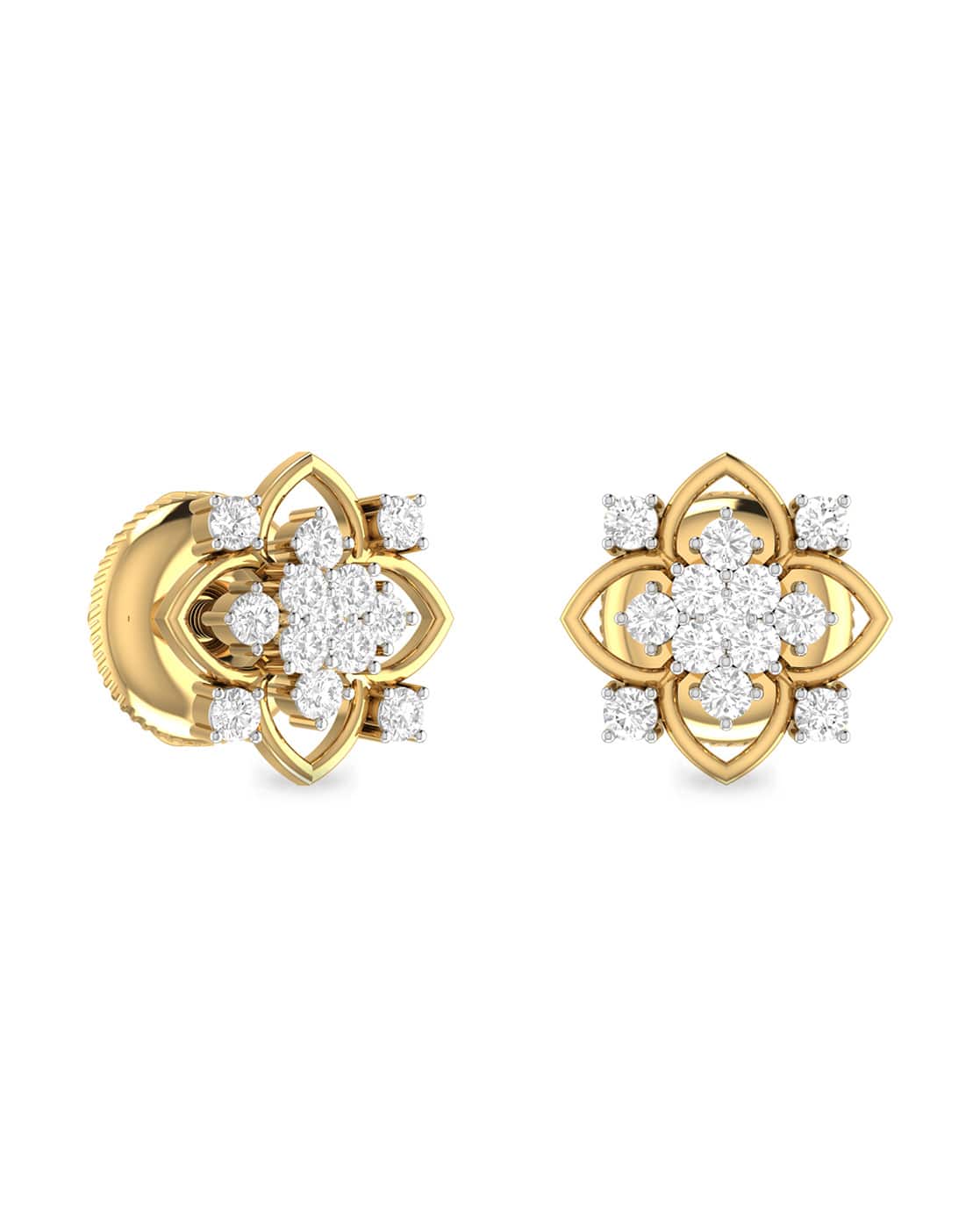 Buy Yellow Gold Earrings For Women By Pc Jeweller Online Ajio Com