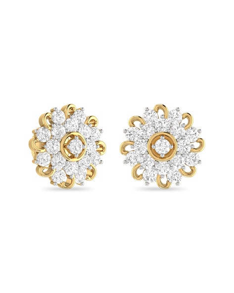 Abru Diamond Stud Earrings  Waman Hari Pethe Jewellers