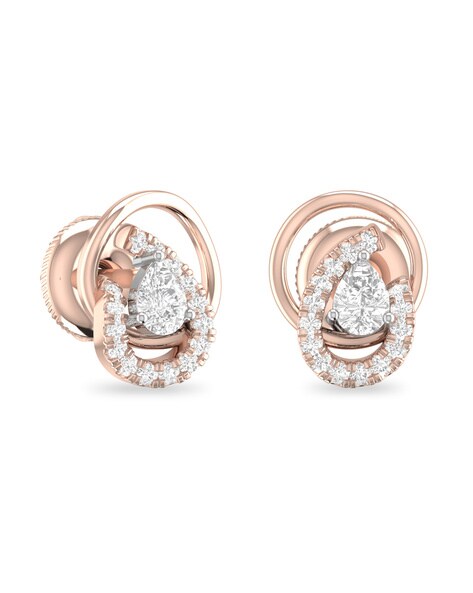 18K ROSE GOLD PETITE VENETIAN PRINCESS BLACK & WHITE DIAMOND FLOWER STUD  EARRINGS - Roberto Coin - North America