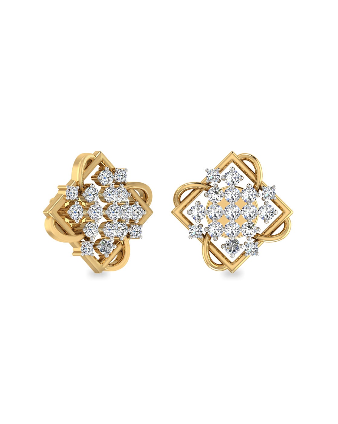 Samriddhi Creations Wedding 14k White Gold Stud Earrings, 6.400 Grams at Rs  140000/pair in Jaipur