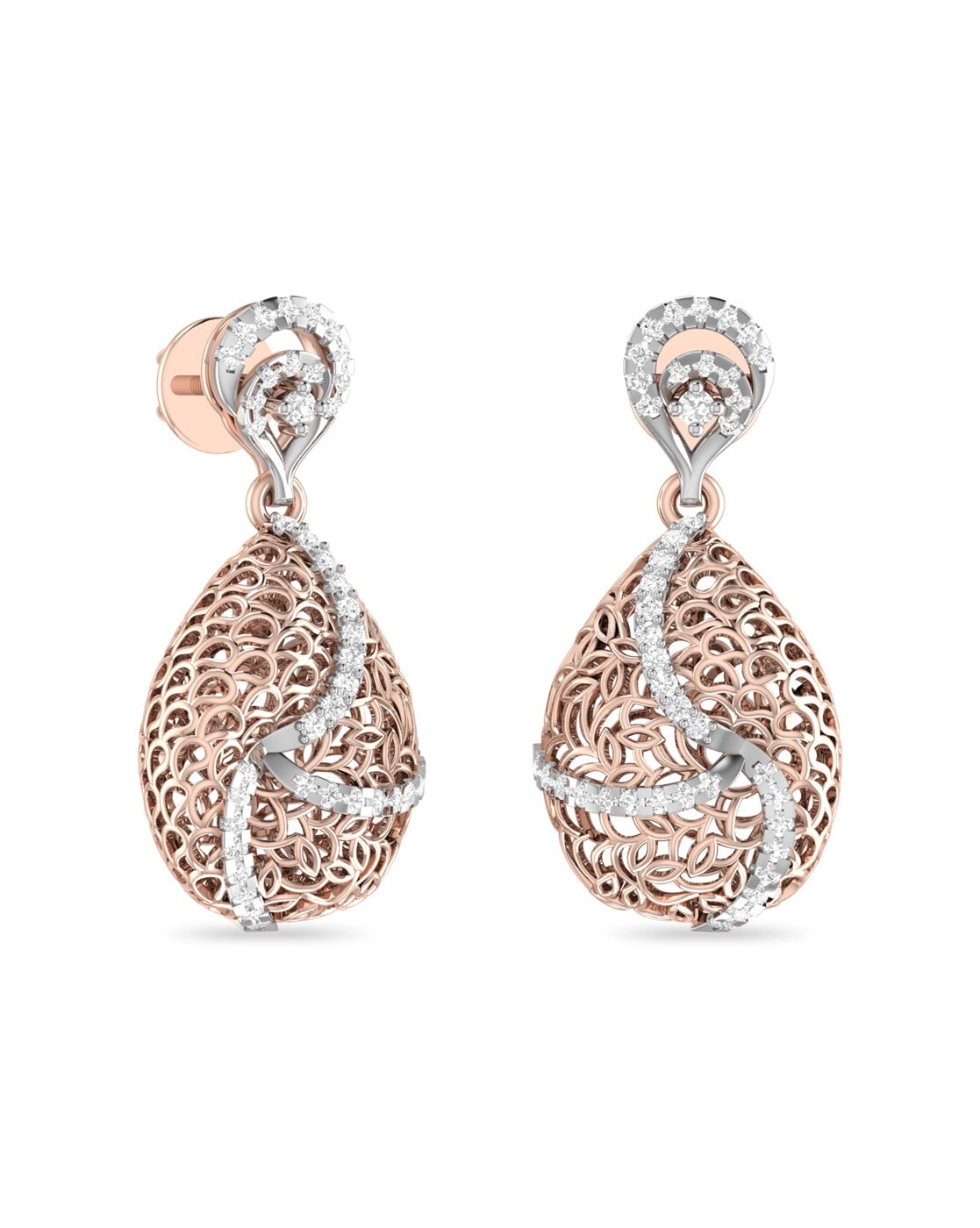 Rose Gold Dazzling Drop Earrings – GIVA Jewellery