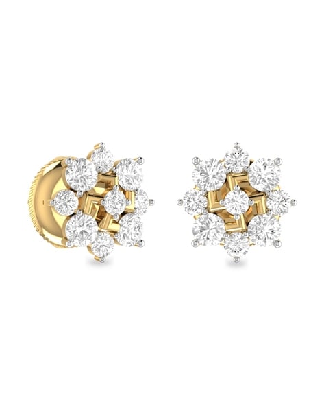 14K White Gold 7/8 Ct.Tw. Diamond Stud Earrings