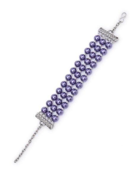 Tammy Rahr Beaded Bracelet in Blue  Purple  Museum of New Mexico  Foundation Shops