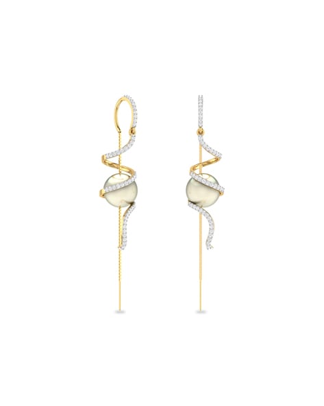 Shop Dazzling Heart Gemstone Sui Dhaga Earrings Online | CaratLane US