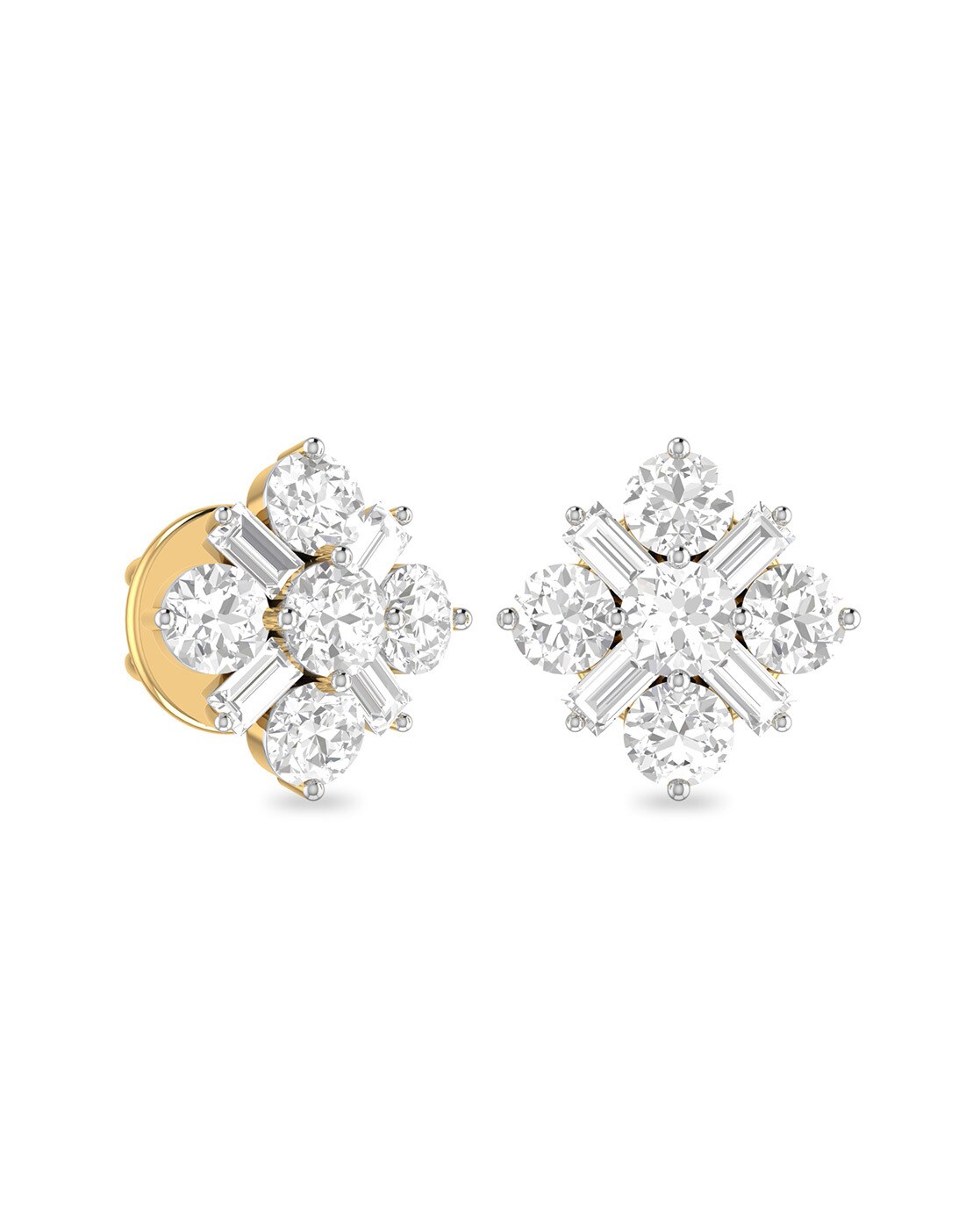 Halo Diamond Earrings Rose Gold Oval Moissanite Studs Cluster Earrings | La  More Design