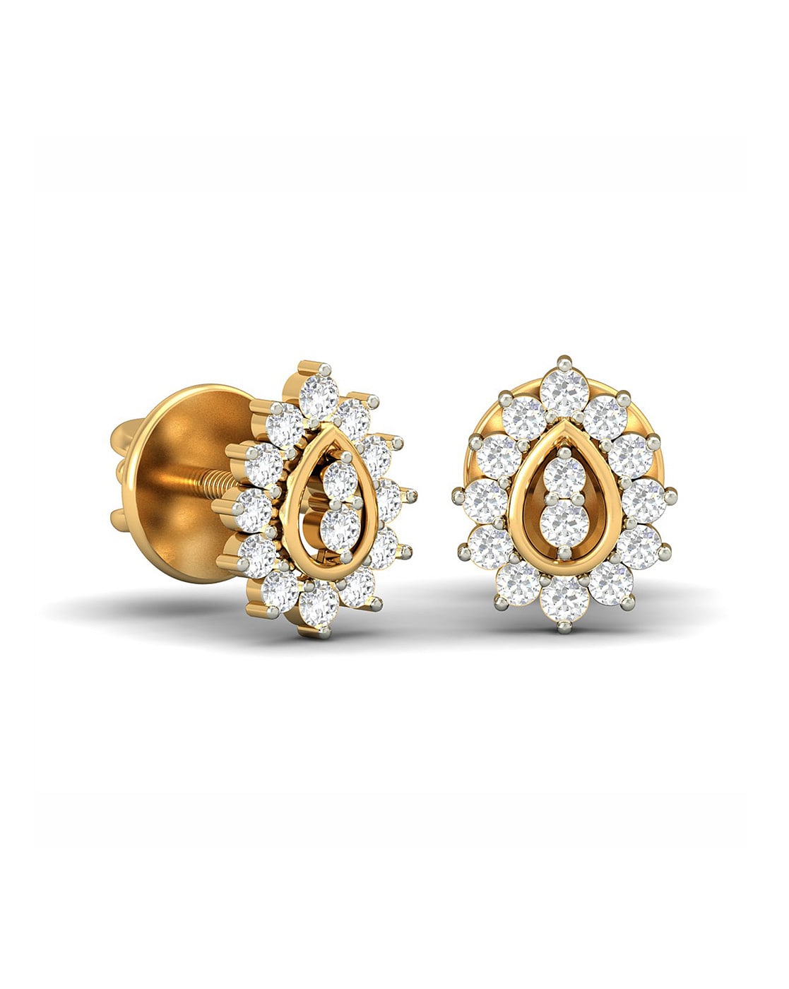 Buy Graceful Mango Shaped 18Kt Diamond Stud Earrings Online - Zaveribros