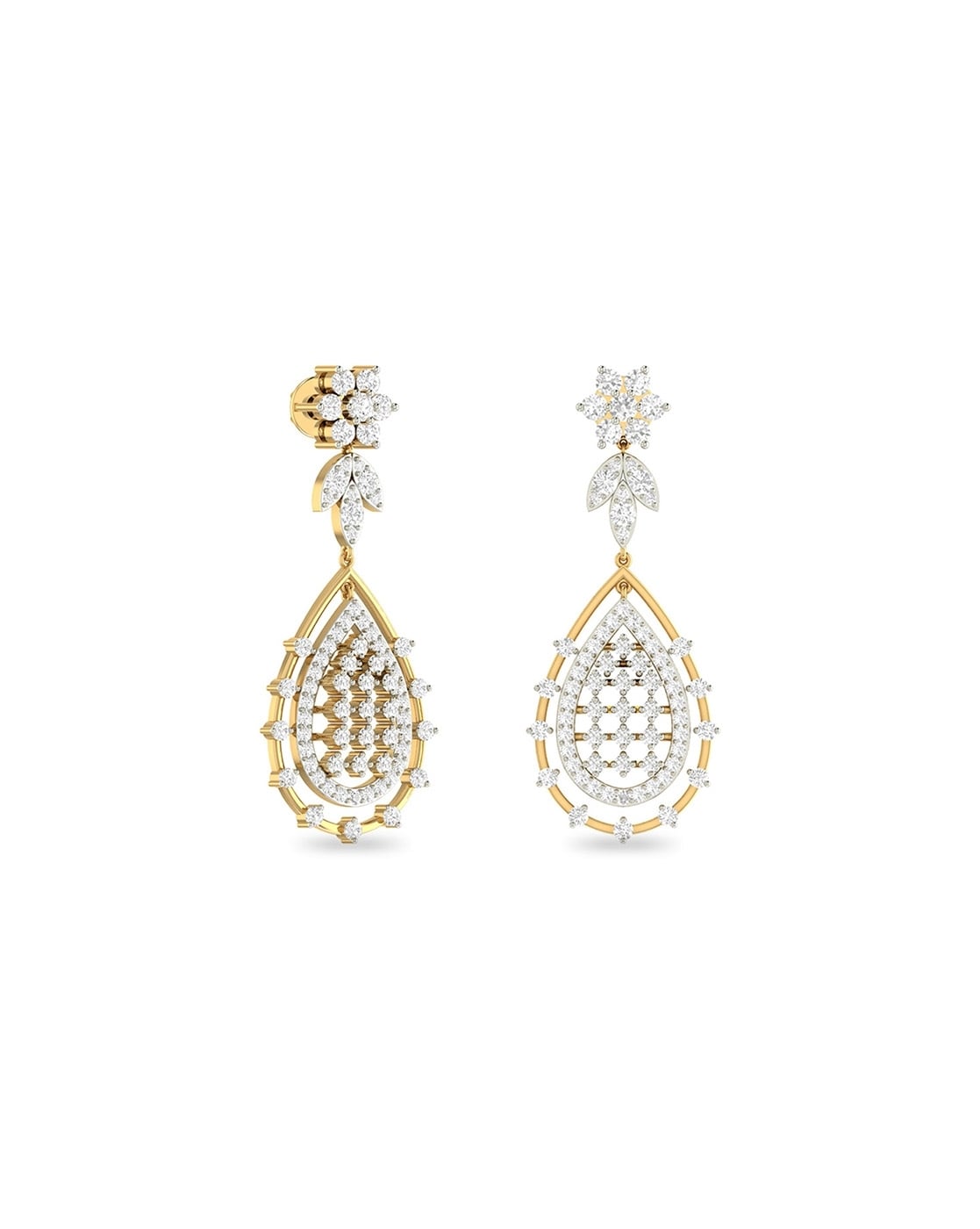 The Geo Drops Diamond Dangling Earrings | Mansi Jewelry
