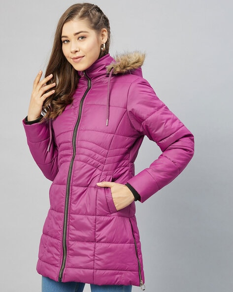 Buy Brazo Full Sleeve Women Hooded Jacket (M, Mahroon) at Amazon.in