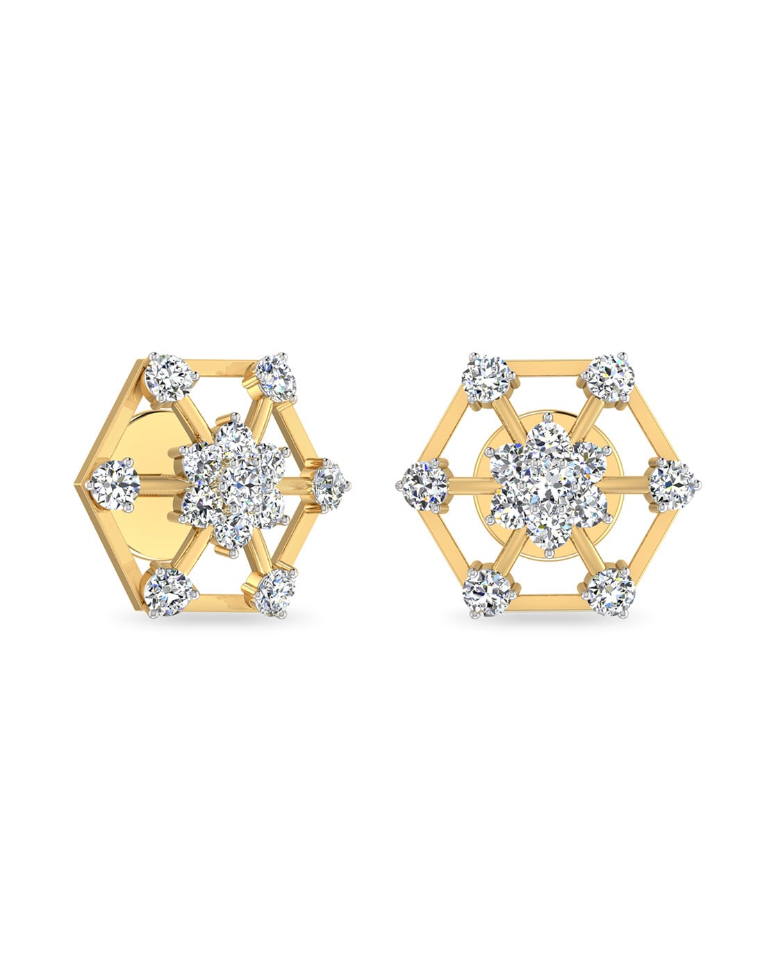 Shop Luminous Flower Stud Design Gold Earrings | Gold Jewelry for Women |  GRT Jewels