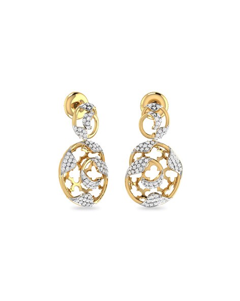 White Natural Brilliant Round Cut Diamond stud earring for woman solid gold  earrings at Rs 34500/pair | Gold Earrings in Surat | ID: 2850488416955