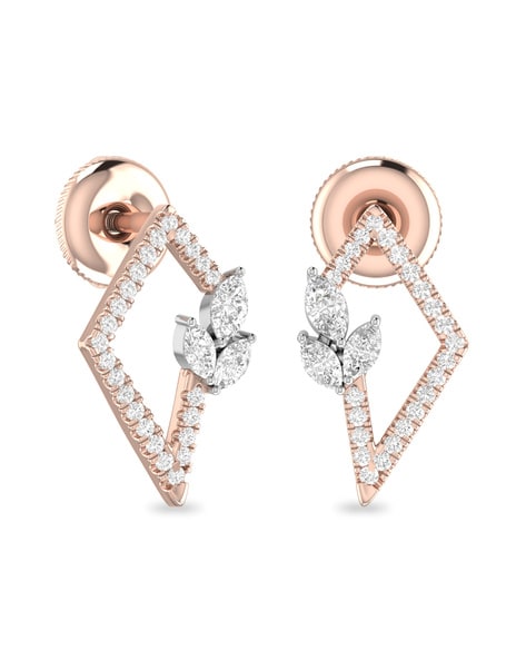 Buy Art Deco 18K Rose Gold Diamond Earrings 18K Gold Art Deco Diamond Stud  Earrings Rose Gold Diamond Art Deco Earrings Rose Gold Earrings Online in  India - Etsy
