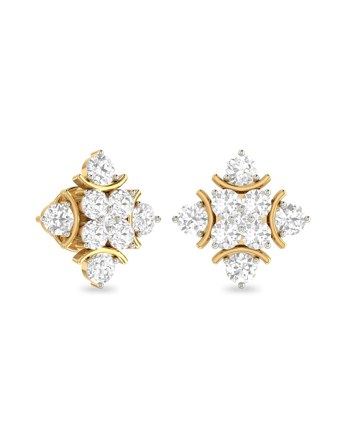 2 1/4 CT TGW Green Sapphire and Diamond Accent 3-Stone Stud Earrings in 14k  Rose Gold - CBG000600