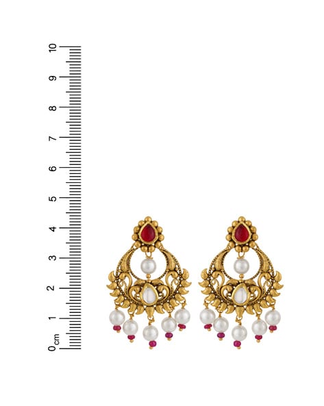 Sabyasachi Kundan Chandbali Earring with Pearls and Cubic Zirconia Stones |  eBay