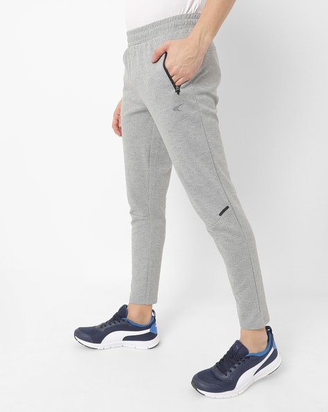 Heathered Quickdry Track Pants with Zippered Insert Pockets view 2