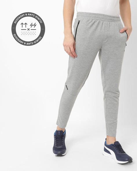 Heathered Quickdry Track Pants with Zippered Insert Pockets
