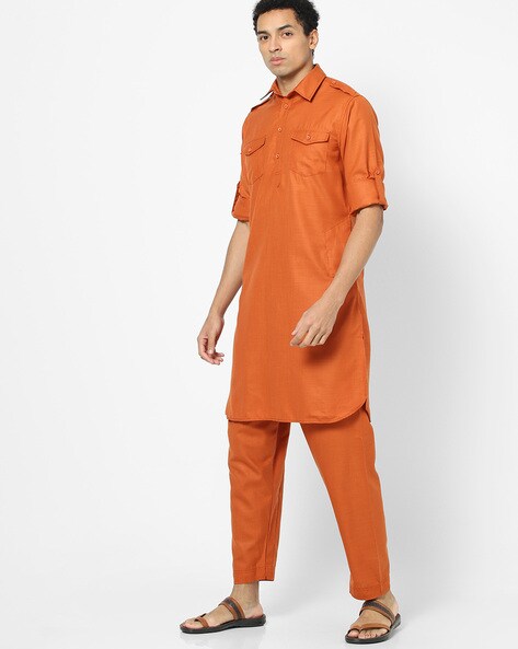 orange pathani suit