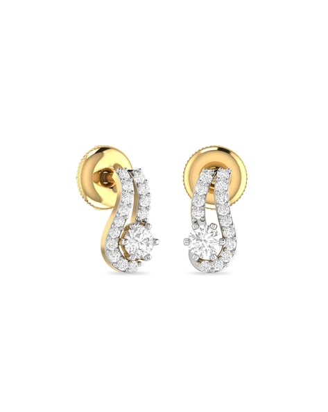 Buy 18K Yellow Gold Earrings VER2050 Online from Vaibhav Jewellers