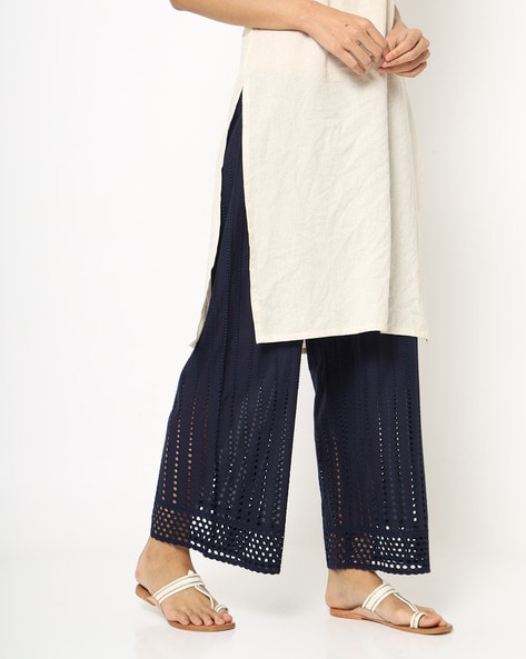 Schiffli Pants with Elasticated Waist Price in India