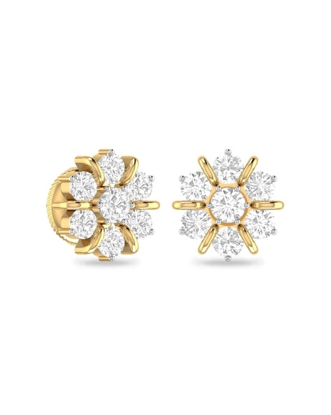 Shop Paisley Diamond 18K Gold Stud Earring for Women  Gehna