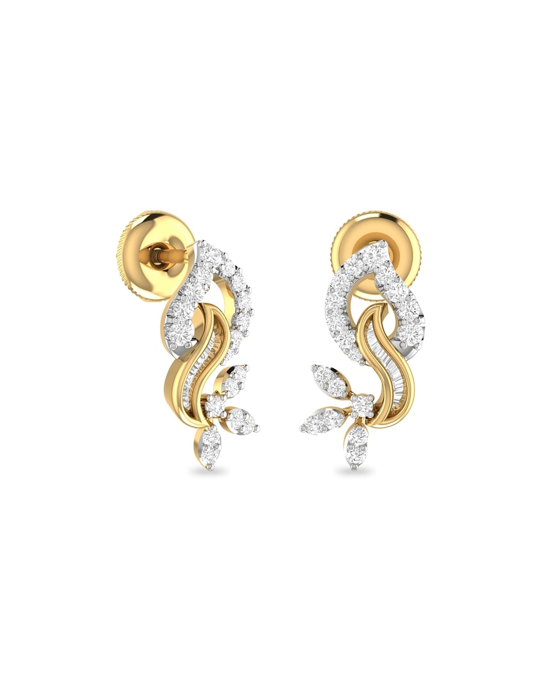 Lightweight Rose Gold Diamond Earrings Online | PC Chandra