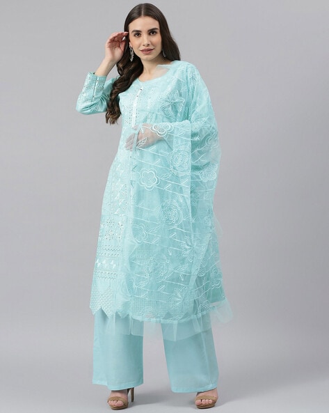 Embroidery Unstitched Dress Material Price in India