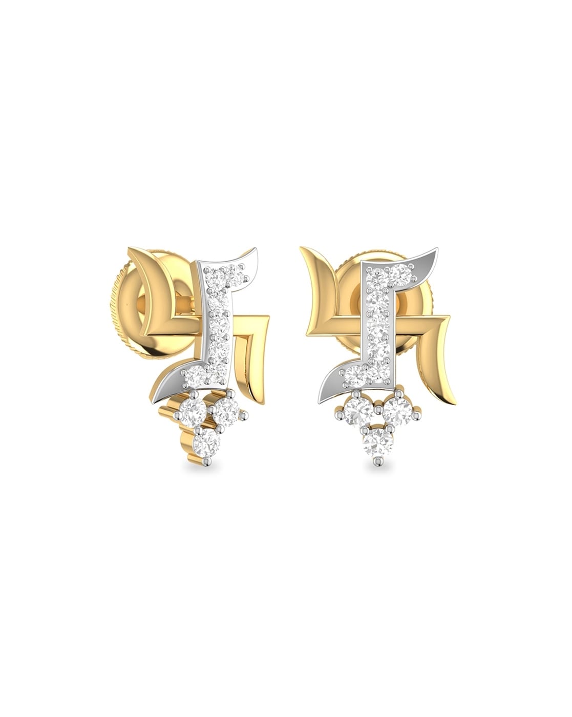 Chopova Lowena: Silver & Gold Entwined Star Earrings | SSENSE