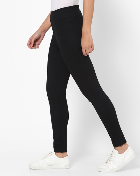 Mid-Rise Treggings with Elasticated Waistband