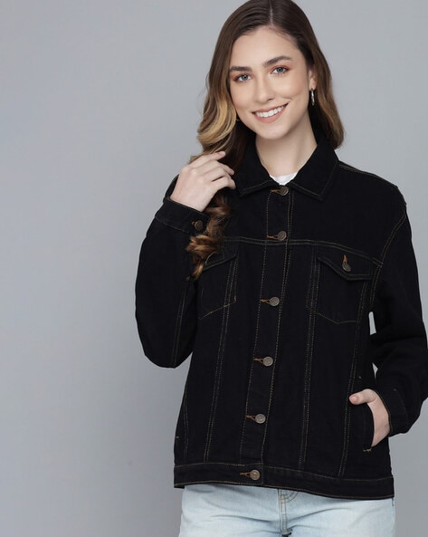 Buy online Black Denim Summer Jacket from western wear for Women by  Buynewtrend for ₹419 at 72% off | 2024 Limeroad.com