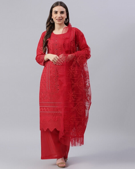 Embroidery Unstitched Dress Material Price in India