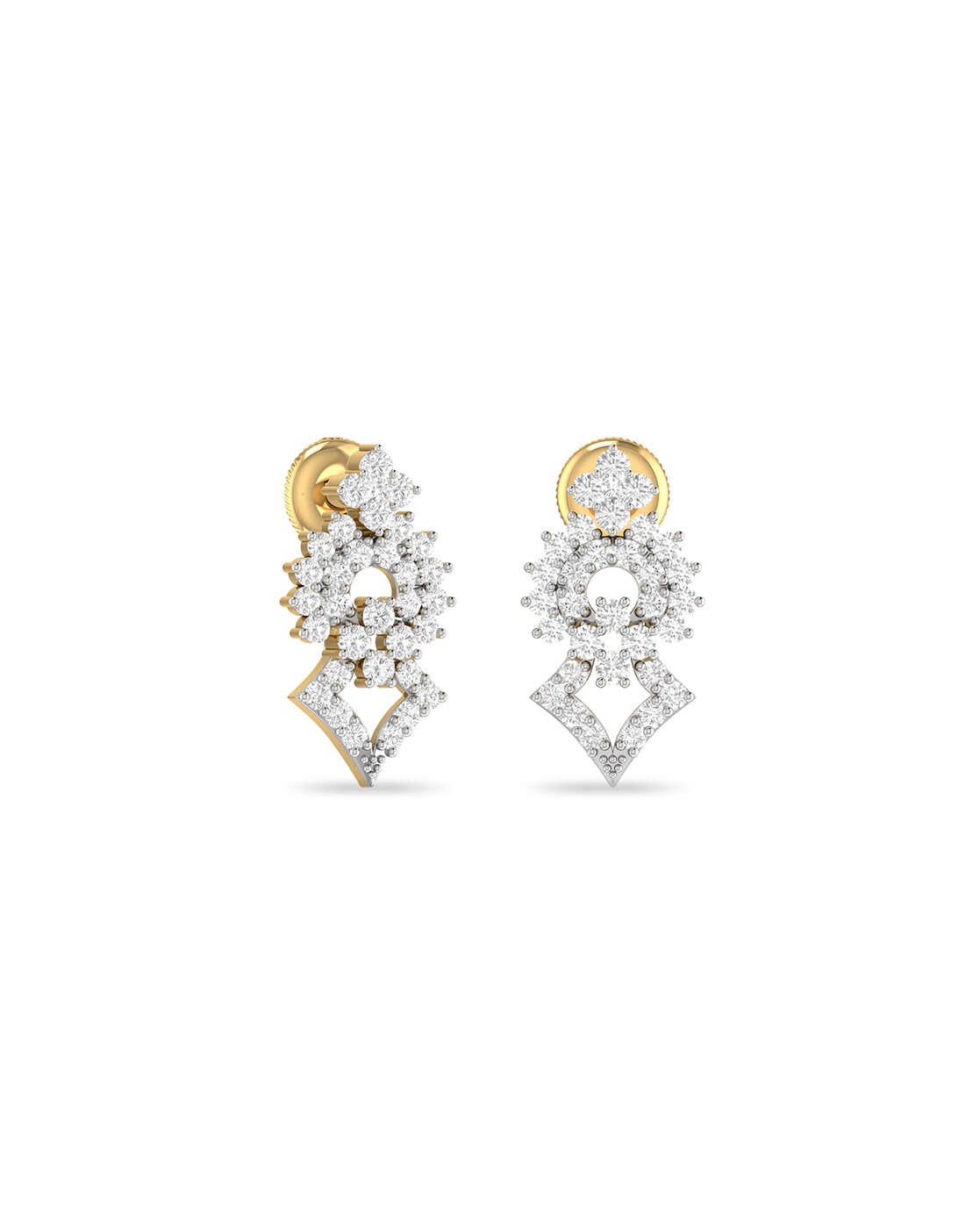 Buy Yellow Gold & White Earrings for Women by Pc Jeweller Online | Ajio.com