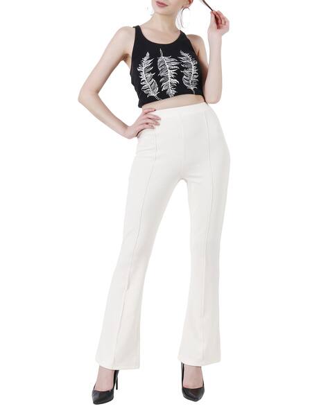 flat front wide leg pants