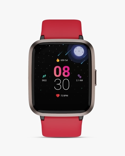 Fire-Boltt Ninja Pro Full Metal SpO2 Smartwatch (Red Strap, Free Size)