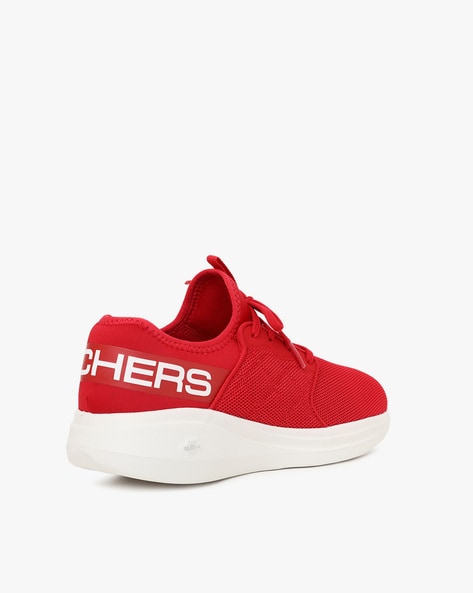 Skechers red running sales shoes