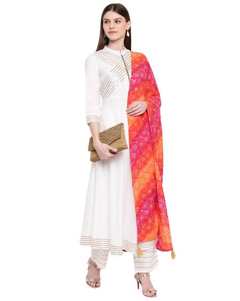 anarkali white kurta