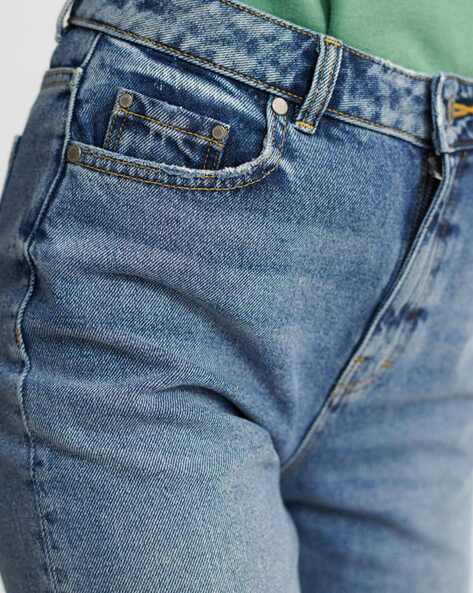 Women Washed Hot Pants with Insert Pockets