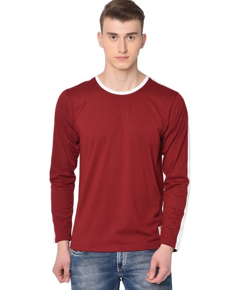 Buy Maroon Tshirts for Men by GLITO Online