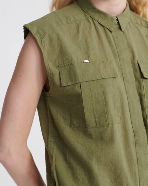 sleeveless military shirt