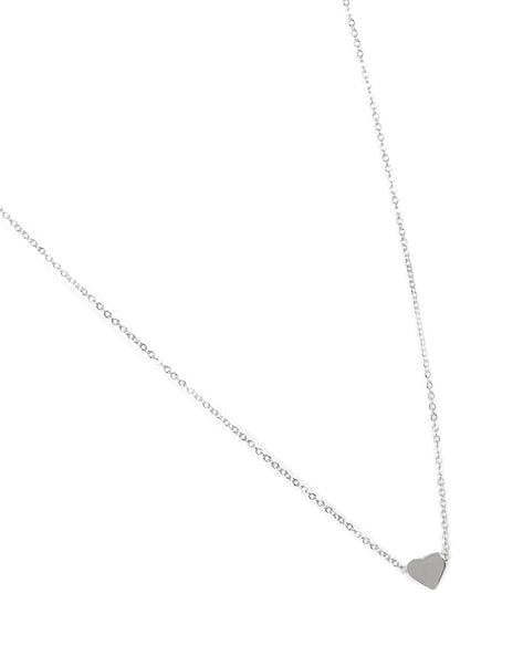 Heart Mini Pendant Silver-Toned Dainty Necklace