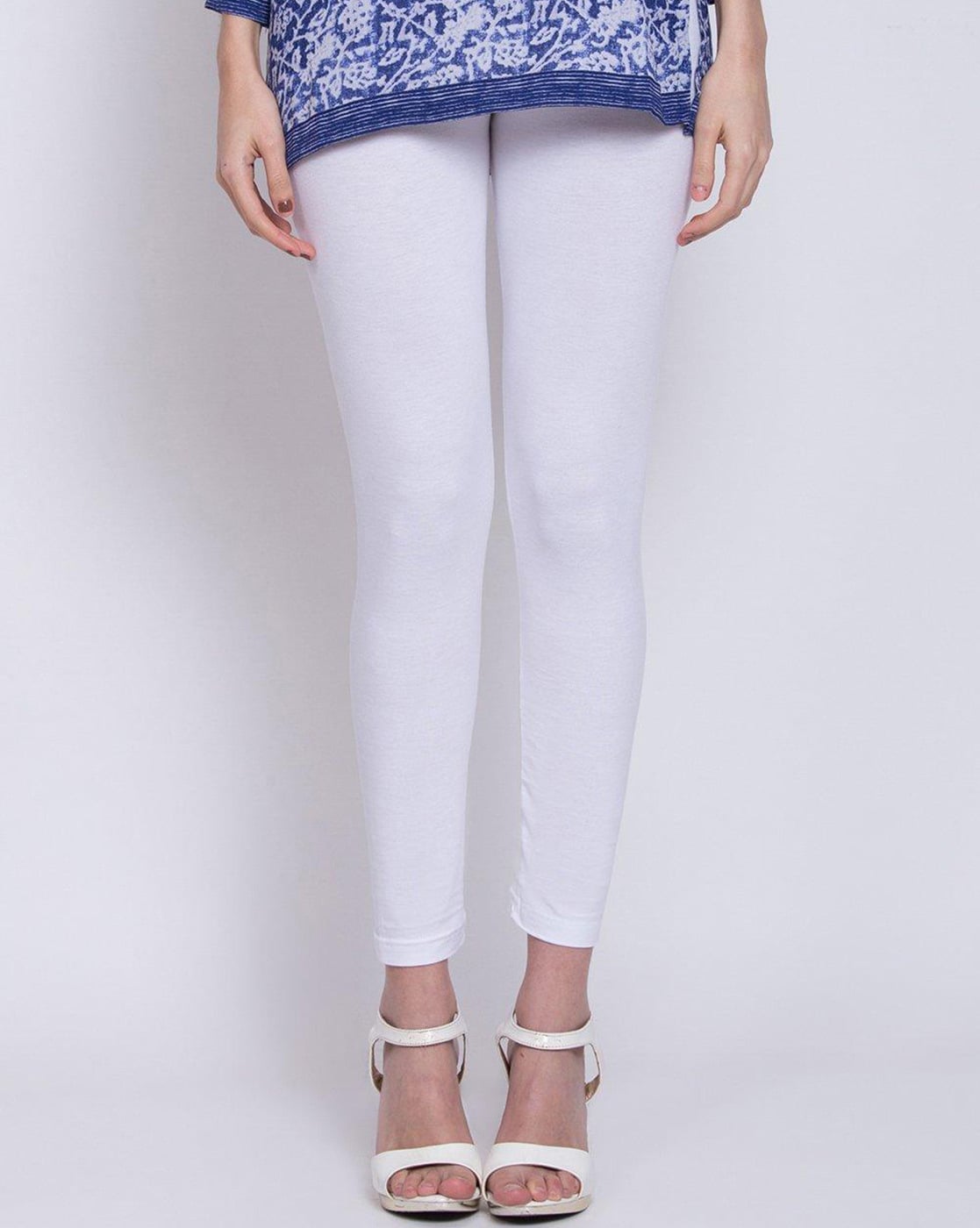 Buy BIBA Womens White Viscose Leggings | Shoppers Stop