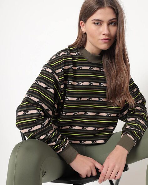 Buy Army Green Sweatshirt Hoodies for Women by Reebok Classic