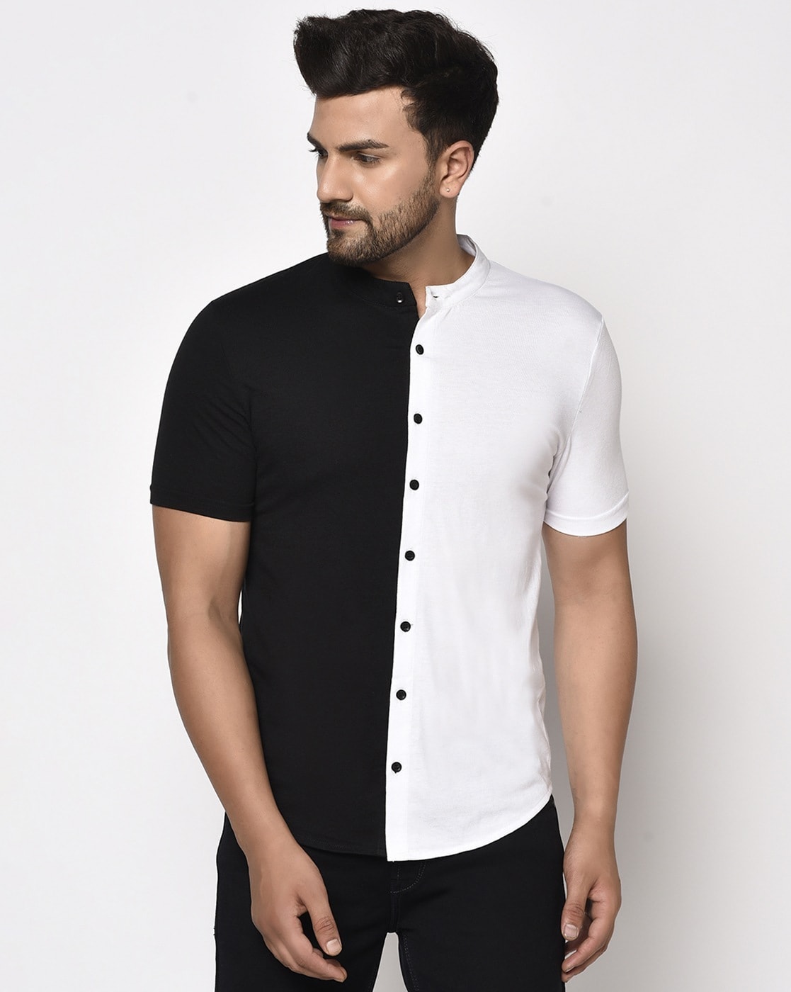 Buy Black & White Shirts for Men by GLITO Online
