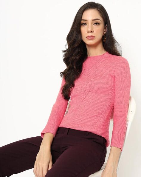 Buy Pink Sweaters u0026 Cardigans for Women by MONTE CARLO LADIES Online |  Ajio.com