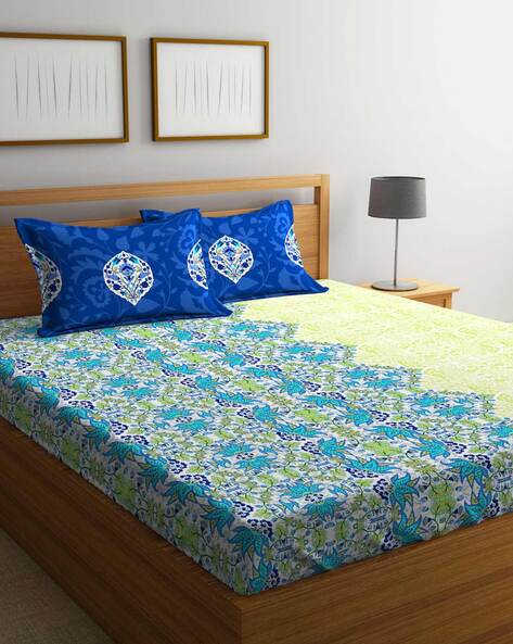 Multicoloured Bedsheets For Home, Queen Size Bed Sheets India