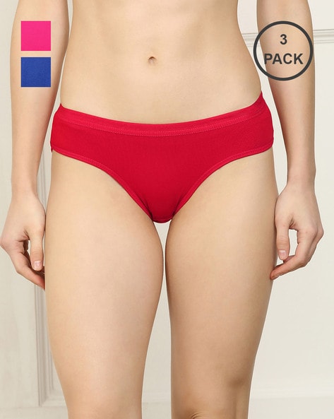 Buy Pack of 3 Low Waist Thongs - Cotton Online India, Best Prices